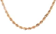 Simple Yellow Gold Rope Chain Necklace