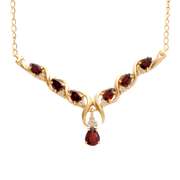 Plated 18KT Yellow Gold 3.50ctw Garnet and White Topaz Pendant with Chain