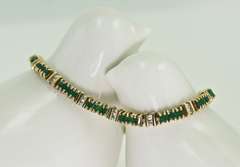 Simple Elegance in an Emerald and Diamond 14K  Bracelet