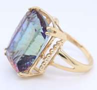 Pleasing Yellow Gold Mistic Topaz Ring