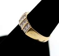 Five Triple Set Diamonds on a 10k Gold Band