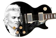 Billy Idol Autographed Signed Custom Graphics Photo Guitar ACOA