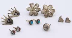 Vintage Lot of 5 Sterling Silver Earrings