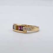 Designer 18kt Yellow Gold Gemstone Band Ring