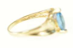 10K Yellow Gold Marquise Blue Topaz Diamond Accent Ring