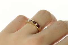 14K Yellow Gold 0.73 Ctw Natural Ruby Diamond Wedding Band Ring