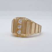 Men's 14kt Yellow Gold & Diamond Band Ring