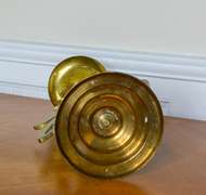 Good Luck & Longevity, Vintage Pair of Tall Solid Brass Candle / Tapper Holders With Chinese Symbols from Hong Kong