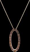 Fancy 18kt Yellow Gold necklace with Elongated Oval Diamond Pendant