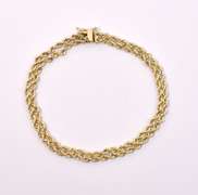 Beautiful Doubled Rope Chain Bracelet in 14K Yellow Gold
