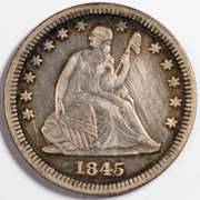 1845 Seated Quarter