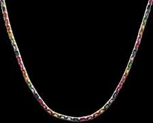 Colorful 18kt Yellow Gold Necklace Complete With Multiple Gemstones
