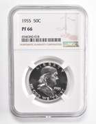 PF66 1955 Franklin Half Dollar - Graded NGC