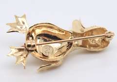 Strong Yellow Gold Ruby Duck Brooch