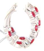 Majestic New 1.63ctw Ruby and Diamond inside out Hoop Earrings