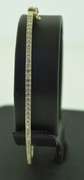 Sterling Silver Oval Bangle With Crystal