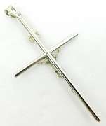 14K White Gold Large Crucifix Pendant
