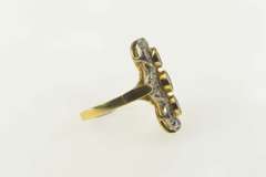 18K Yellow Gold 1.50 Ctw Sapphire Rose Diamond Engagement Ring