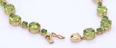 Powerful Yellow Gold Peridot and Tsavorite Bracelet