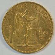 Choice BU 1875-A France 20 Francs Gold 'Angel' piece