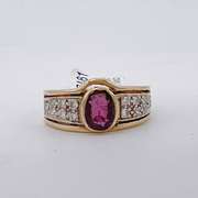 14kt Gold, Ruby, & Diamond Cocktail Ring