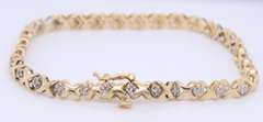 Fantastic Yellow Gold Diamond X Bracelet