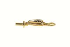 10K Yellow Gold Alpha Delta Sigma Enamel Frat Watch Key Charm/Pendant