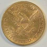 Lustrous 1893 US $5 Liberty Gold Piece in AU