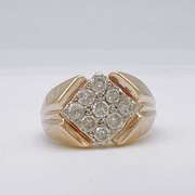 Men's 14kt Yellow Gold & Diamond Band Ring