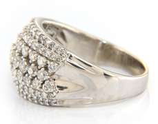 Fancy White Gold Multi Row Diamond Band