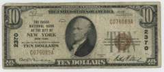 1929 Series $10 National of Chase Bank of New York, NY (2360)