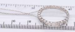 Sparkling White Gold Diamond Eternity open Circle Necklace