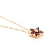 Plated 18KT Yellow Gold 0.85cts Garnets and Diamond Necklace