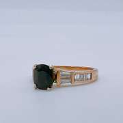 14kt Gold, Blue Sapphire, & Diamond Ring