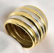 Wide 14k Bi-Color Ring