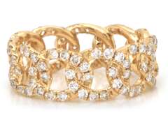 Remarkable Yellow Gold Diamond Chain Link Eternity Band