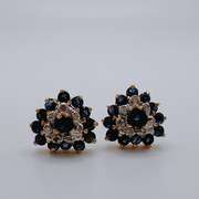 14kt Yellow Gold, Blue Sapphire, & Diamond Jewelry Set