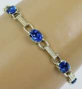 Brilliant Blue Sapphire Sterling Silver Bracelet