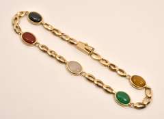 Sweet 14k and Scarab Bracelet
