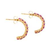 Plated 18KT Yellow Gold 1.85ctw Ruby Earrings