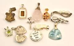 !2 Diverese Sterling and Stone Pendants