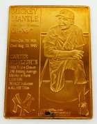 Mickey Mantle Solid Bronze Baseball Card Plaque w/COA