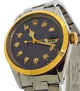 Men's Stainless-Steel Rolex with Diamond Dial