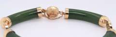 Beautiful Yellow Gold Green Jade Station Bracelet