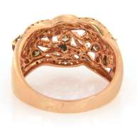 Masterpiece Rose Gold Mixed Cut Multi Colored Diamond Triple Row Ring