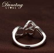 Dancing stone Wave Style Ring