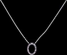 Sophisticated 18kt White Gold Necklace With Oval Diamond Pendant