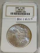 1884-O Morgan Dol NGC MS-64, near Gem