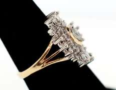 Snowflake Diamond Halo Ring with 10k Gold