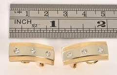 Stylish White & Yellow Gold Diamond Earrings